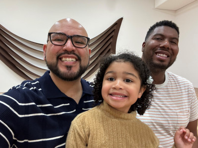 The three of us at an art Museum